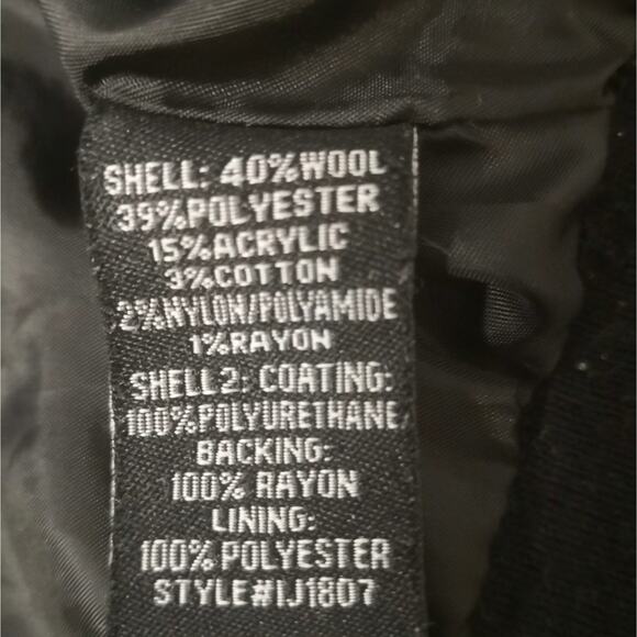 Love Culture Black Wool Moto Jacket Faux Leather S Wednesday Dark Academia Biker - Picture 13 of 13